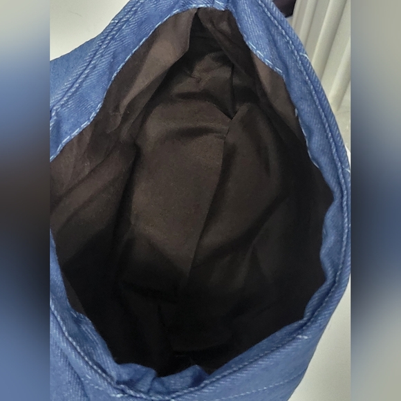 Quilted Denim 2 Way Shoulder/crossbody Bag, New - Picture 7 of 9